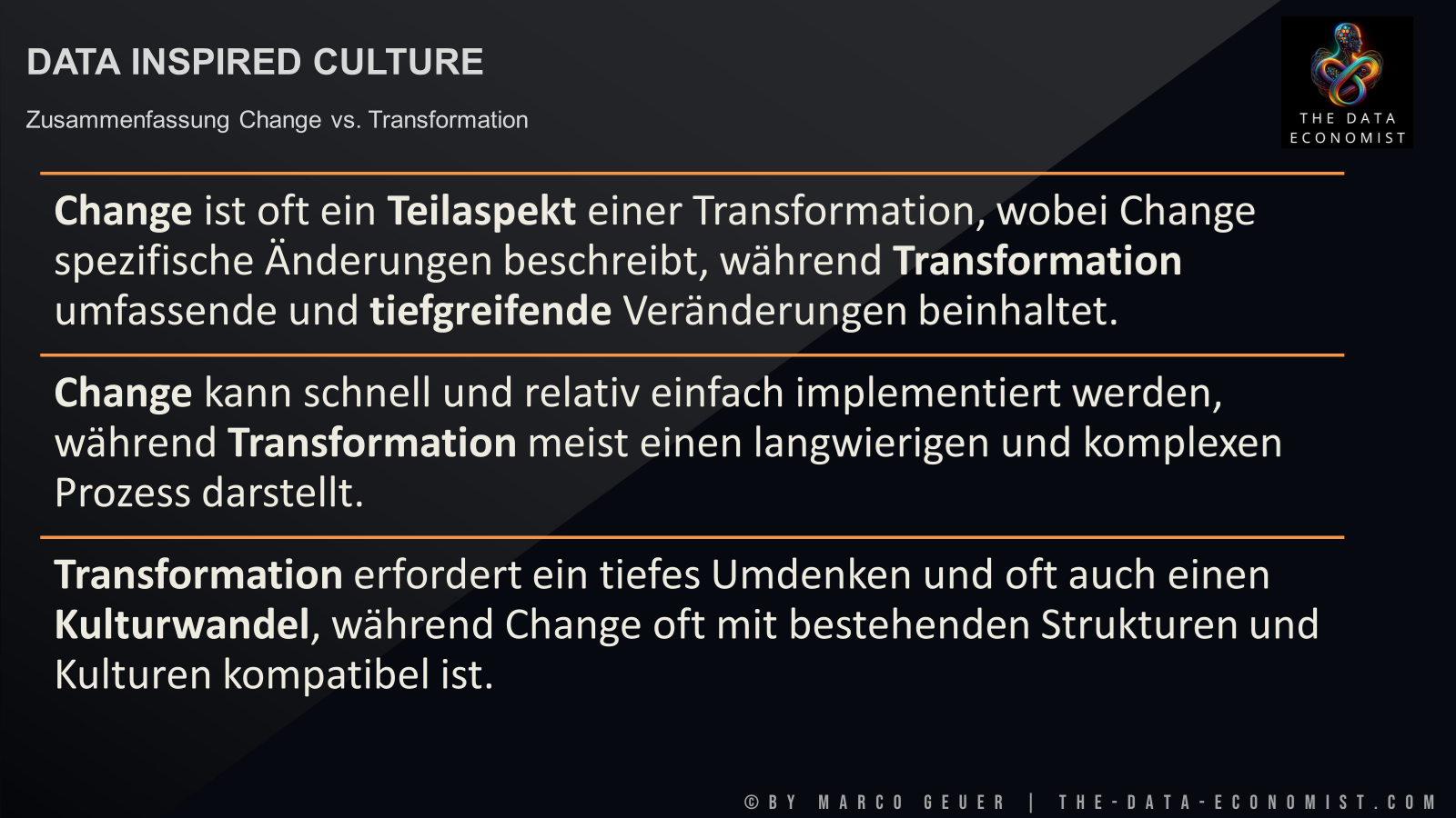 Zusammenfassung Change vs. Transformation